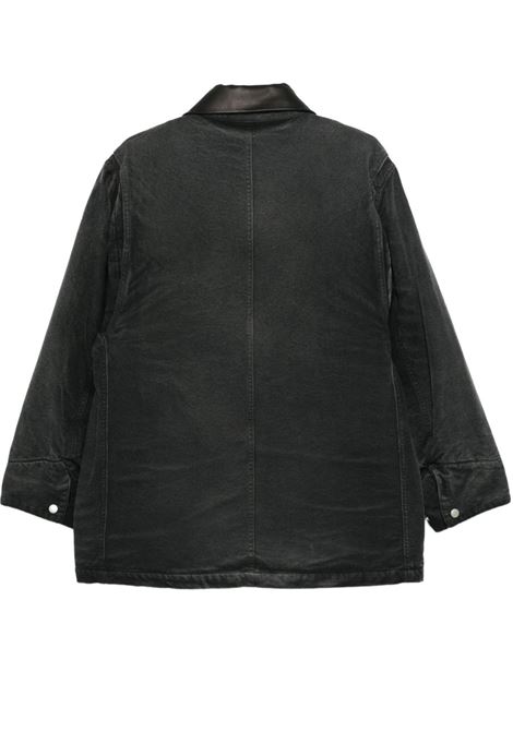 giacca blouson uomo nera AURALEE | A25AB01CDFADED BLACK